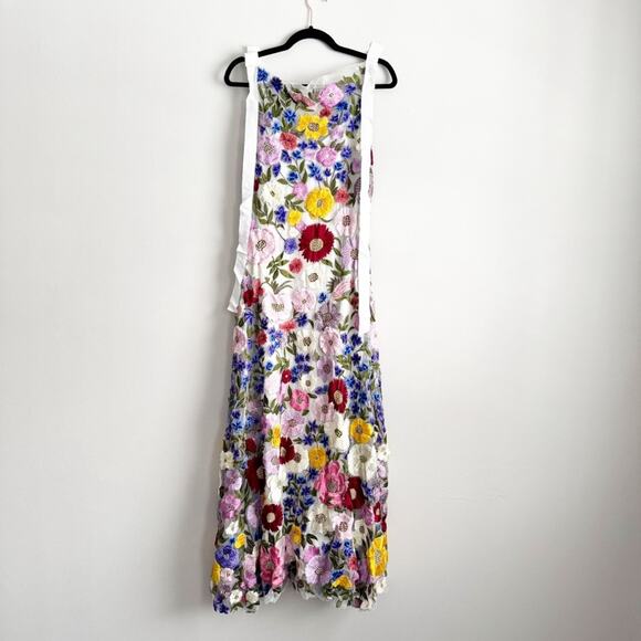 Rachel Gilbert Nya Floral Hand Embroidered Gown Textured 10 US - Picture 3 of 14